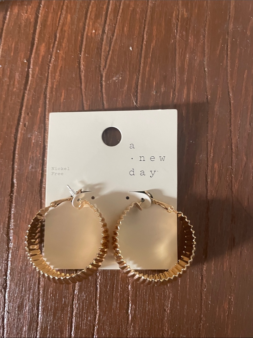 a new day Gold Scalloped Edge Hoop Earrings